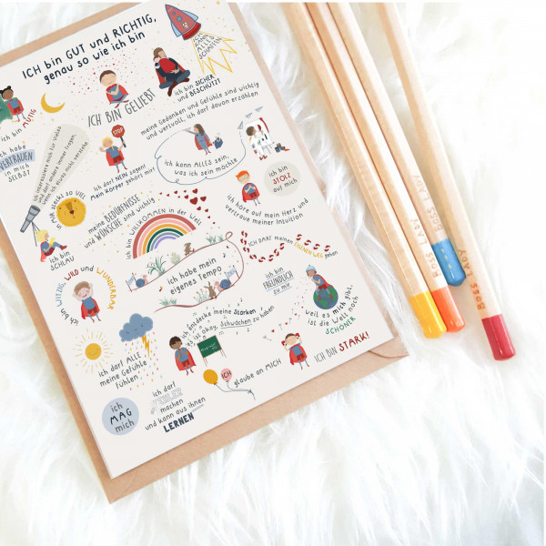 Postkarte Affirmationen für Kinder